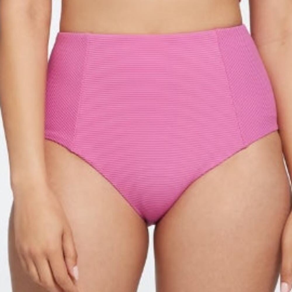 CALIA High Rise Ribbed Bikini Bottoms Geranium Purple XS NEW